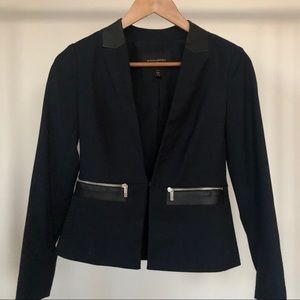 Banana Republic Blazer, Black/Navy, Leather, 00P
